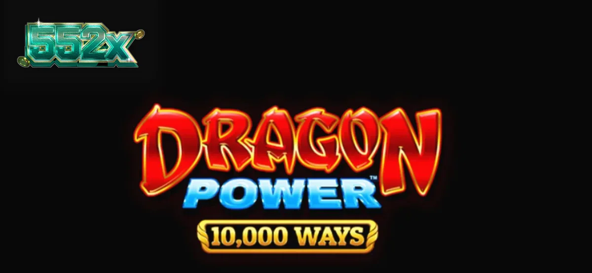 Interface do jogo Dragon Power 10,000 Ways com dragões e símbolos dourados
